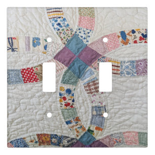 Antique Wedding Quilt Photo Tissue Paper Light Switch Cover