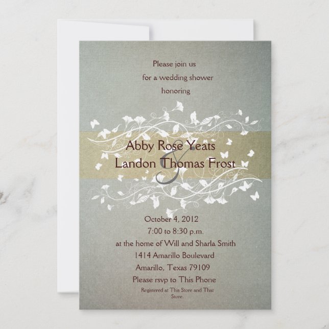 Antique Wedding Shower Invitation (Front)