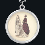 Antique Wedding Silver Plated Necklace<br><div class="desc">This beautiful wedding illustration is from the 1800s,  showing a bride and her bridesmaid getting ready for the wedding.</div>
