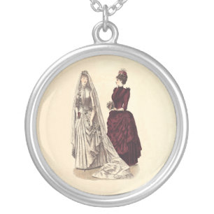 Antique Wedding Silver Plated Necklace