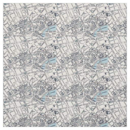 Antique West End Map London Fabric
