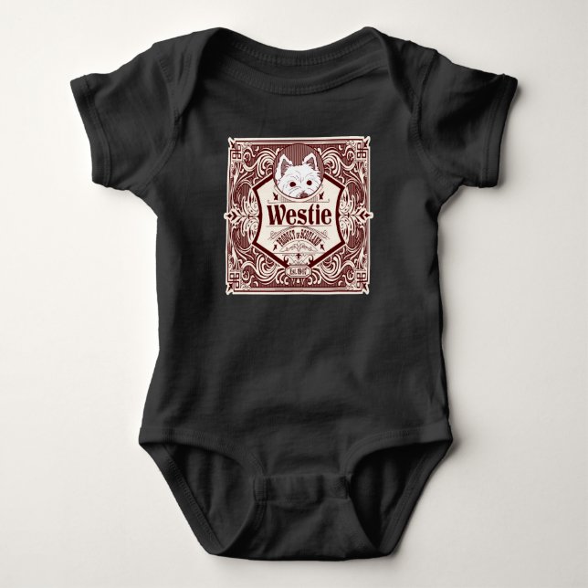 Antique Westie Product of Scotland Baby Bodysuit (Front)