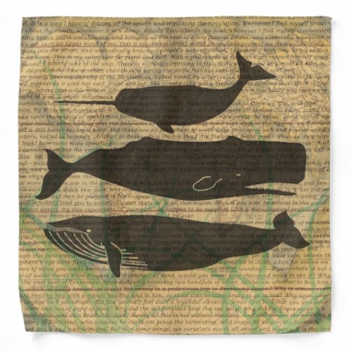 Antique Whale Nautical Sea Life Bandana