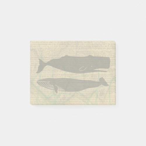 Antique Whale Nautical Sea Life Post_it Notes