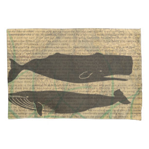  Antique Whale Nautical Vintage Ocean Sea Life  Pillow Case