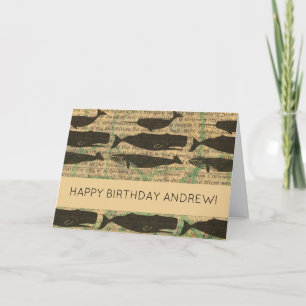 Antique Whale Nautical: Vintage Sea Life Card