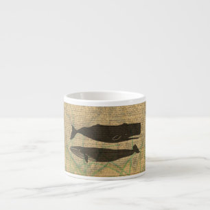 Antique Whale Nautical: Vintage Sea Life Espresso Cup