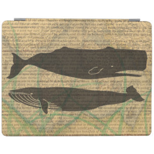 Antique Whale Nautical: Vintage Sea Life iPad Smart Cover