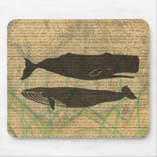 Antique Whale Nautical: Vintage Sea Life Mouse Pad