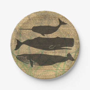 Antique Whale Nautical: Vintage Sea Life Paper Plates