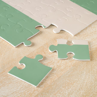 Antique White and Dark Sea Green Stripes Jigsaw Puzzle