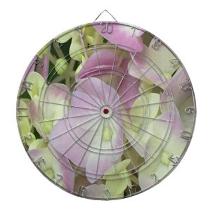 Antique White and Dusty Pink Hydrangea Petals Dart Board