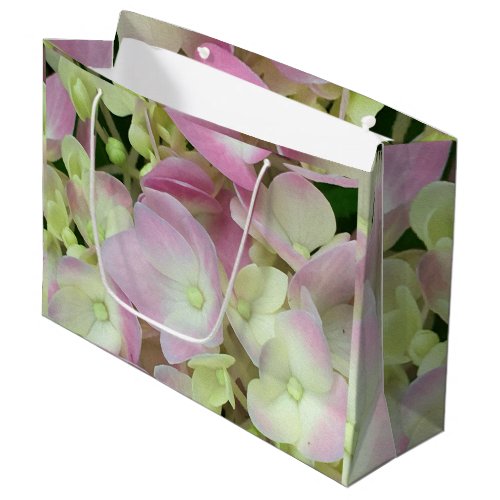 Antique White and Dusty Pink Hydrangea Petals Large Gift Bag