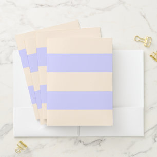Antique White and Lavender Blue Stripes Pocket Folder