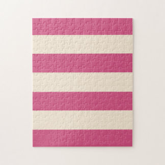 Antique White and Mystic Pink Stripes Jigsaw Puzzle