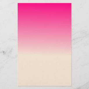 Antique White and Winter Sky Pink Ombre Pattern Stationery