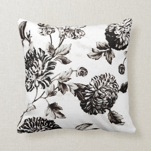 French Decorative Throw Pillows Zazzle   Antique White Black Botanical Floral Toile No 2 Throw Pillow R770118f3c654482b9c64337ab7808878 6s309 8byvr 492 