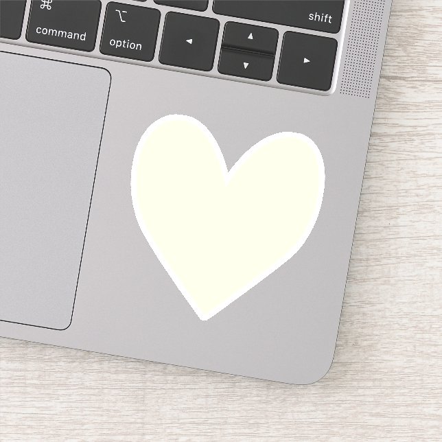 Antique White Heart Sticker (Detail)