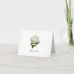 Antique White Hydrangea Bloom Traditional  Thank You Card