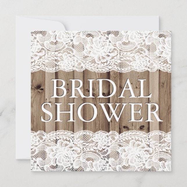 Antique White Lace Bridal Shower Invitation (Front)