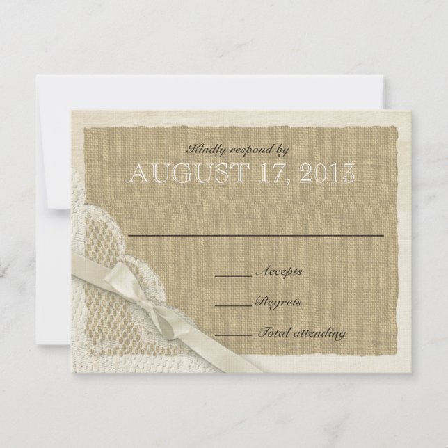 Antique White Lace Country Response Card (Front)