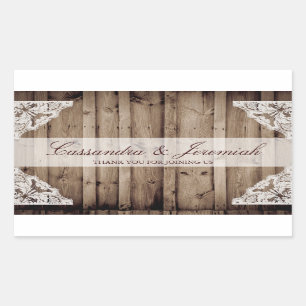 Antique White Lace Wedding Water Bottle Sticker