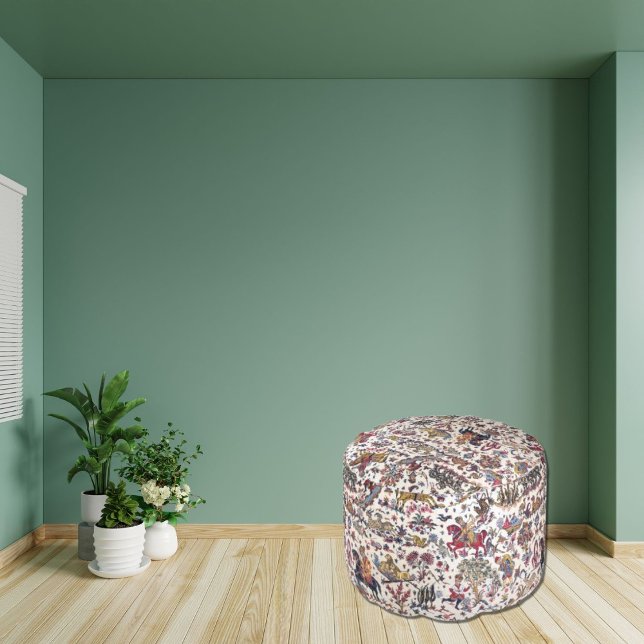 Antique White Oriental Persian Kilim Rug Pouf (Creator Uploaded)