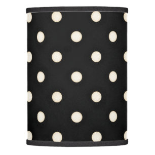 Antique White Polka Dots Black Distressed Lamp Shade