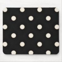 Antique White Polka Dots on Black Distressed