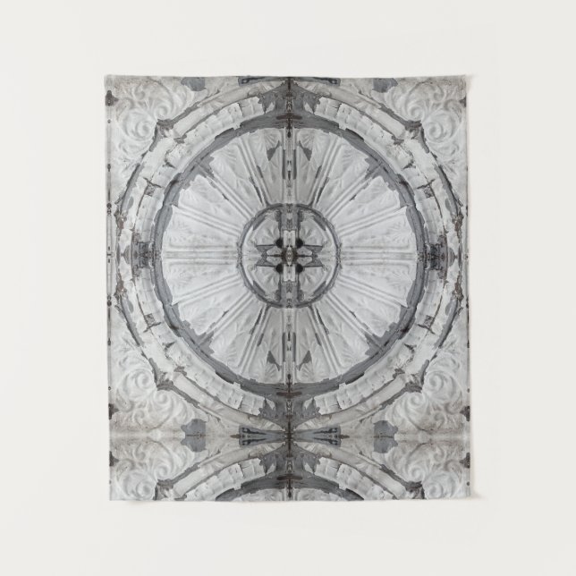 Antique White Quarter Circle Ceiling Tile Tapestry (Front)