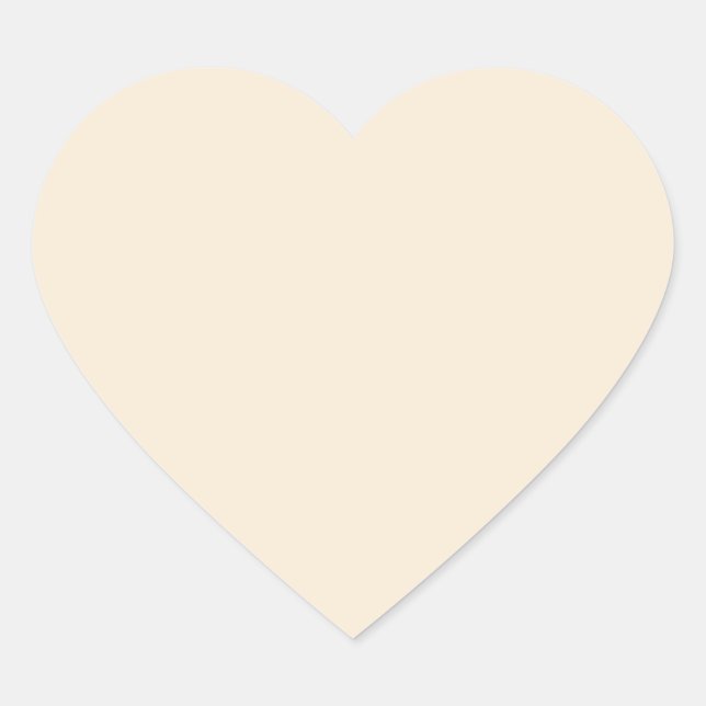 Antique White (solid color)  Heart Sticker (Front)