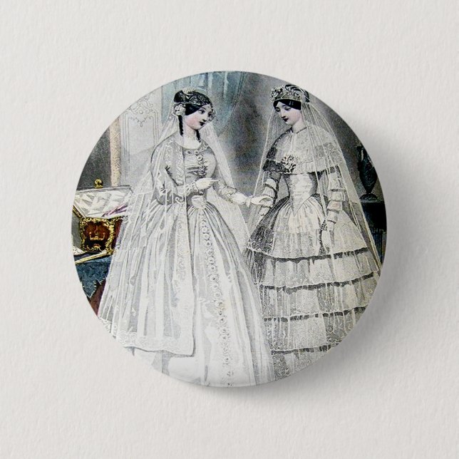 Antique White Wedding Dresses Button (Front)