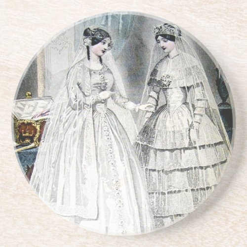 Antique White Wedding Dresses Coaster