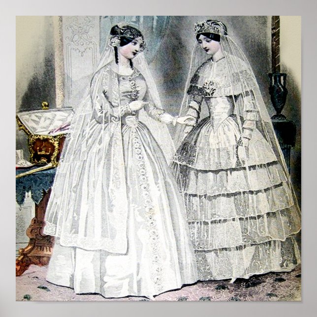 Antique White Wedding Dresses Poster (Front)