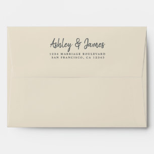 Antique White Wedding Return Address Envelope