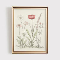 Antique Wildflower PRINTABLE Art, Soft Floral Wall