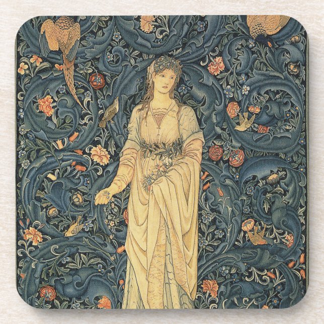 Antique William Morris Flora Beverage Coaster (Front)