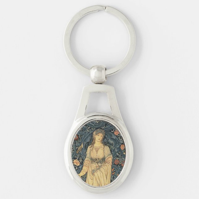 Antique William Morris Flora Keychain (Front)