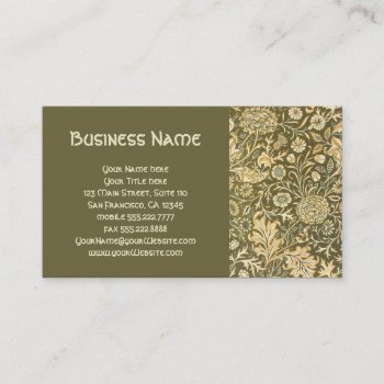 Antique William Morris Floral Thistle Flowers Business Card by InvitationCafe at Zazzle