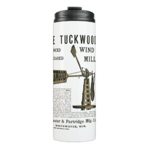 Antique Wind Mill The Tuckwood Whitewater Wis 1889 Thermal Tumbler