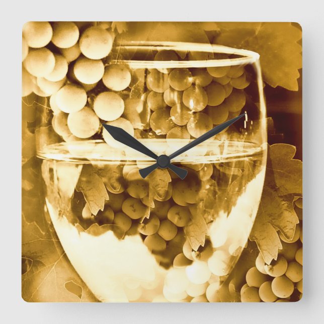 Antique Wine Art Gifts Square Wall Clock (Front)