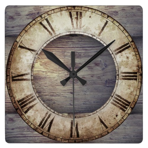 Antique Wood Clock with Roman Clockface