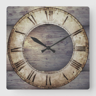 "Antique Wood" Clock with Roman Clockface