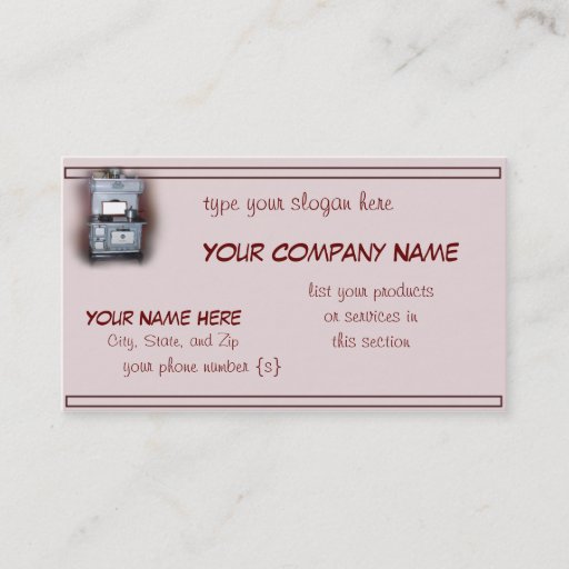 Customizable Antique Wood Cookstove-customize Business Card Template