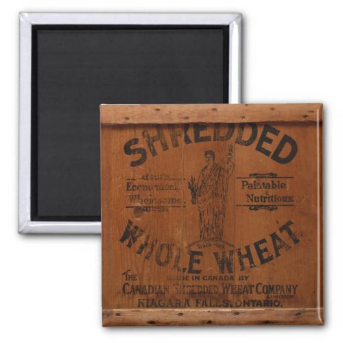 Antique Wood Pine Shredded Wheat Shipping Crate Magnet