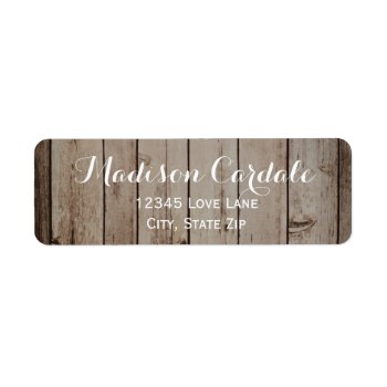 Antique Wood Rustic Country Return Address Labels by RusticCountryWedding at Zazzle