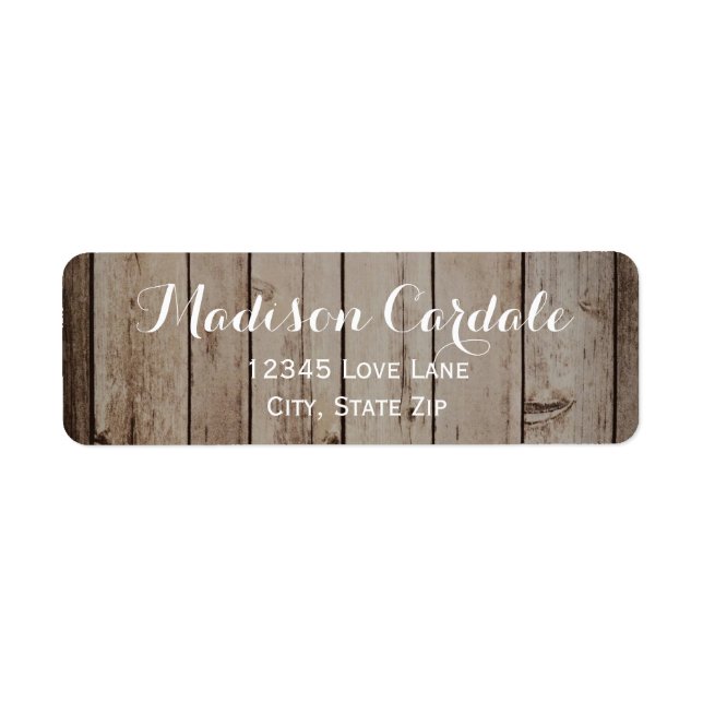 Antique Wood Rustic Country Return Address Labels (Front)