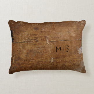 "Antique Wood" w/out Initials Accent Pillow