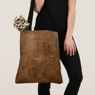 "Antique Wood" w/out Initials or other text Tote Bag