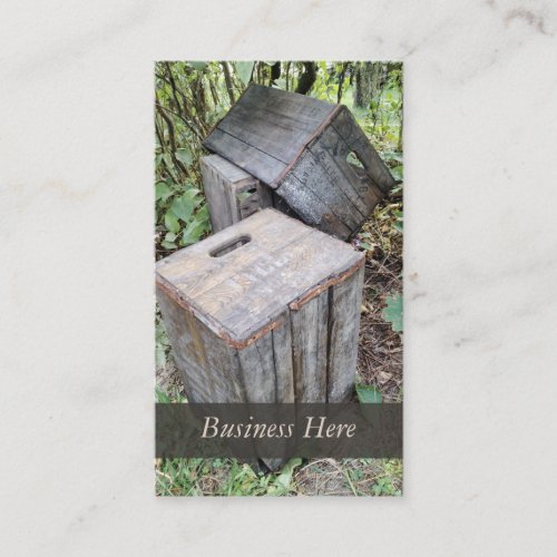 Antique Wooden Packing Crates Distressed Shipping Business Card